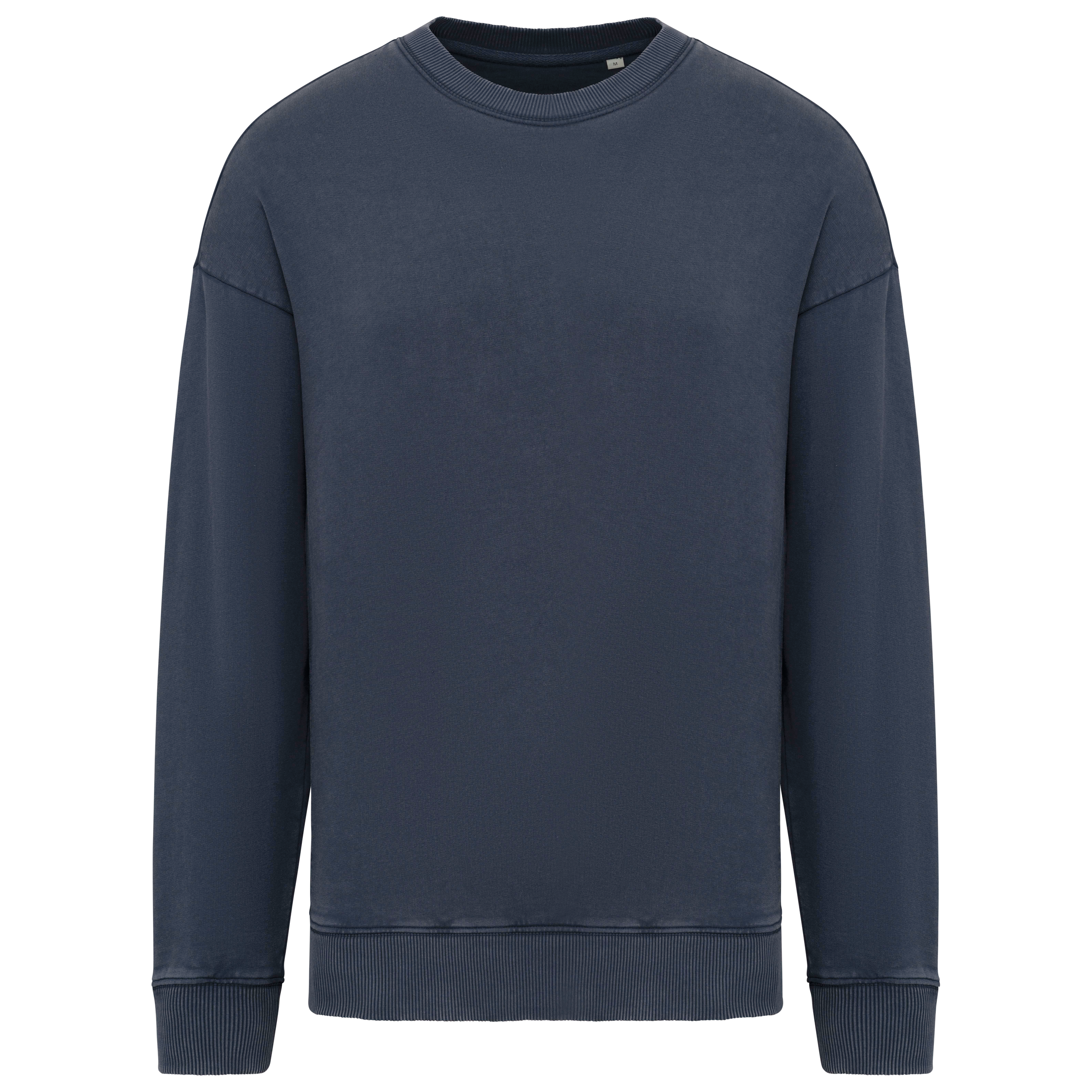 Ausgewaschenes umweltfreundliches Oversize Unisex-Sweatshirt mit Rundhalsausschnitt